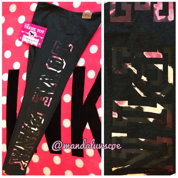 💗VS PINK GREY PURPLE TIE DYE LOGO LEGGINGS - Picture 14 of 14